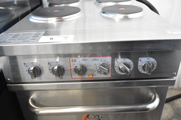 BRAND NEW 2024 Cooking Performance Group ER24-240-1 24" 4-Burner Electric Range, scratch and dent, 240V, 1 phase, model 351ER24SD.