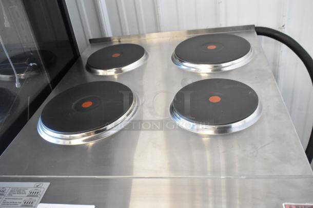 BRAND NEW 2024 Cooking Performance Group ER24-240-1 electric range with 4 burners and space saver oven. Model 351ER24SD.