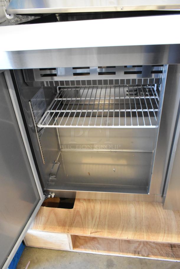 Brand new 2025 Avantco 178SSPT71MHC 70" 3-door refrigerated sandwich prep table, stainless steel, scratch and dent condition.