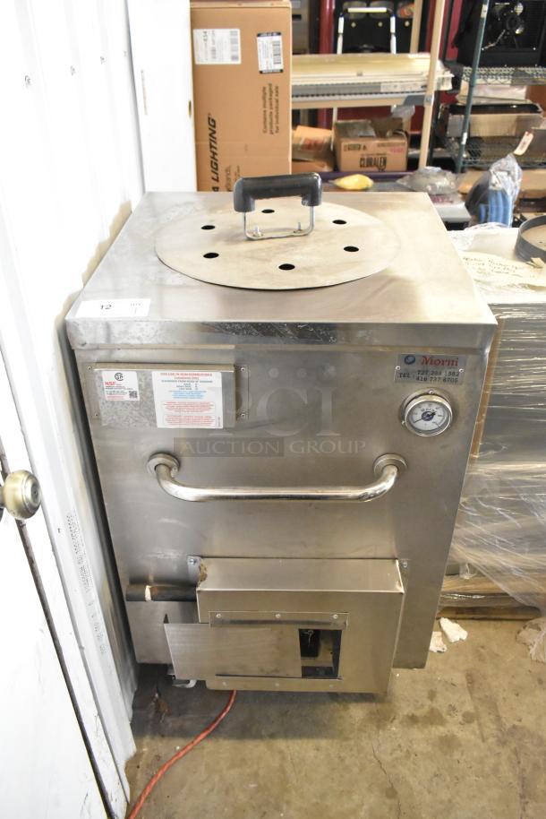 BRAND NEW Tandoor Morni CS-02 stainless steel clay oven, 24"x24"x37", 100,000 BTU, Model 17ACS02N. Visible manufacturer plate.