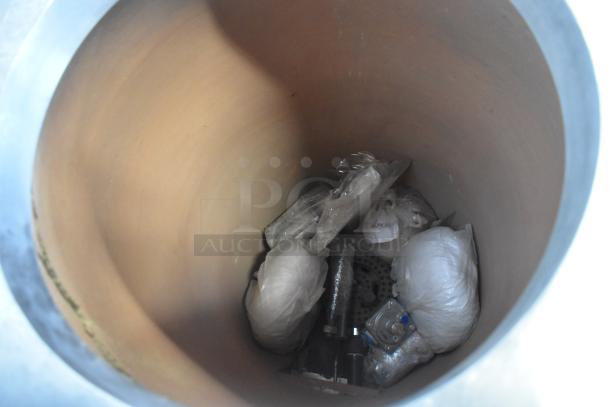 Brand new Tandoor Morni CS-02 stainless steel clay tandoor oven, model 17ACS02N, 24"x24"x37", 100,000 BTU, interior view.