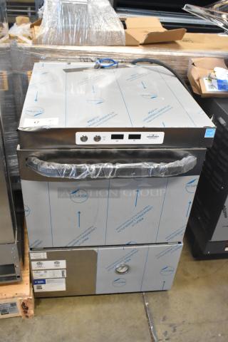 Brand new Mainstreet 541HTUC30 high-temp undercounter dishwasher, 208/240V, 1 phase. Scratch and dent. Protective film visible.