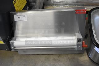 Brand new Estella 348EDS18S 18" countertop dough sheeter, 120V, 1 phase, with minor scratches and dents.