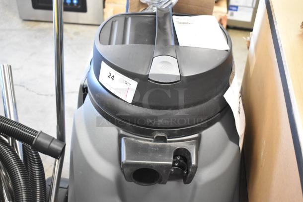 Brand new 2025 Karcher NT 68/1 wet/dry vacuum, 18-gallon, with squeegee, tool kit, 120V, 1 phase, mild scratches visible.