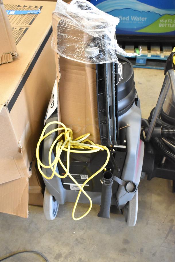 Brand new Karcher NT 68/1 wet/dry vacuum, 18-gallon with 24" squeegee, tool kit, visible yellow cord, model 1.103-494.0, 120V.