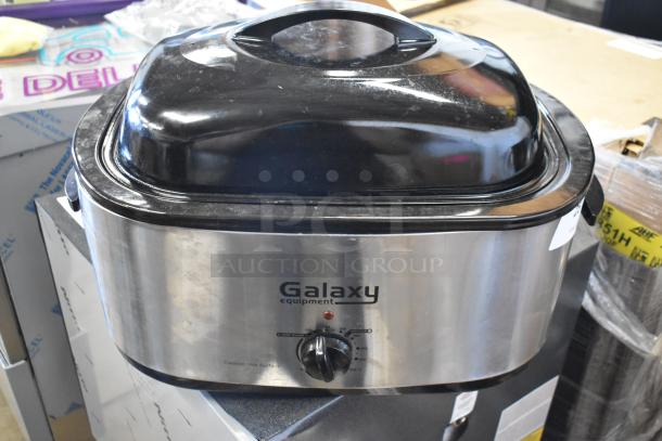 Brand new Galaxy 177ACR22SS 22 Qt. countertop roaster oven. Minor scratches, stainless steel exterior, 120V, 1-phase.