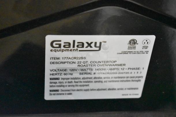 BRAND NEW SCRATCH AND DENT Galaxy 177ACR22SS 22 Qt. Countertop Roaster Oven/Warmer; 120V, 1 Phase.