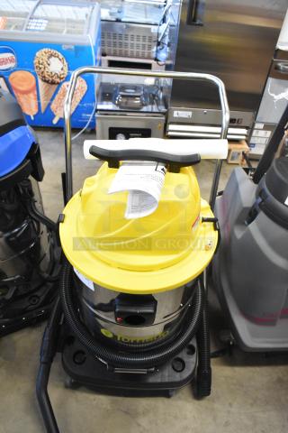 BRAND NEW Tornado Taskforce 94236 20 Gallon Wet/Dry Vacuum. Stainless steel, yellow cover, squeegee, tools, 120V.