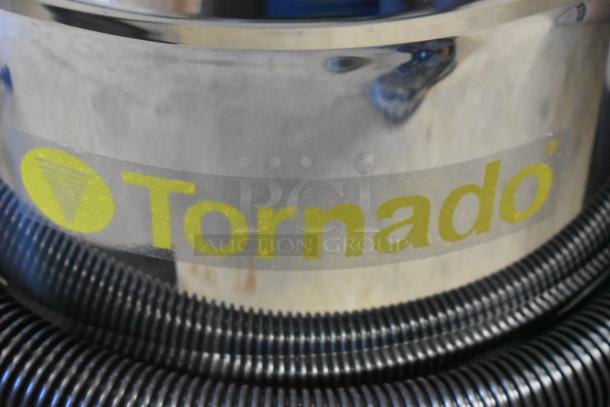 BRAND NEW Tornado Taskforce 94236, 20-gallon stainless steel wet/dry vacuum. Visible brand logo, squeegee, and tools included.