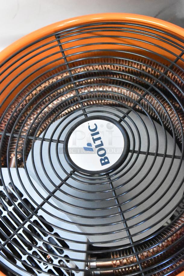 Boltic SHAG-K12F portable electric salamander heater, 480V, 3 phase. Brand new, minor scratches. Model details and label visible.