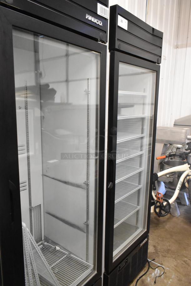 2019 Habco SE18HC commercial reach-in cooler, single glass door, adjustable shelves, 115V, excellent condition.