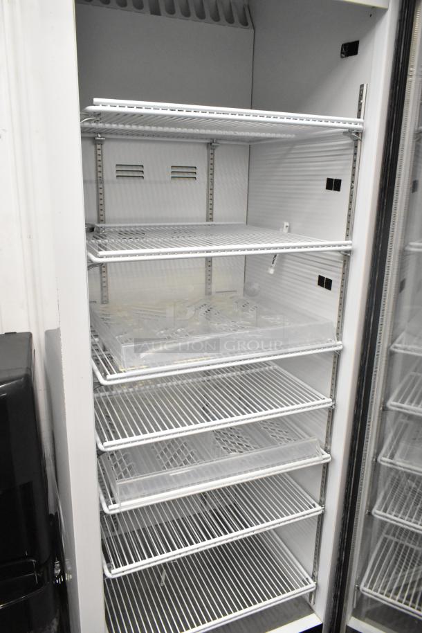 2019 Habco SE18 commercial single door cooler, five adjustable wire shelves, good condition, 115V, 1 phase.