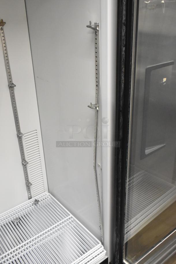 Habco SE12 Commercial Reach In Cooler Merchandiser, single door, white interior, visible shelves, 115 volts, 1 phase.