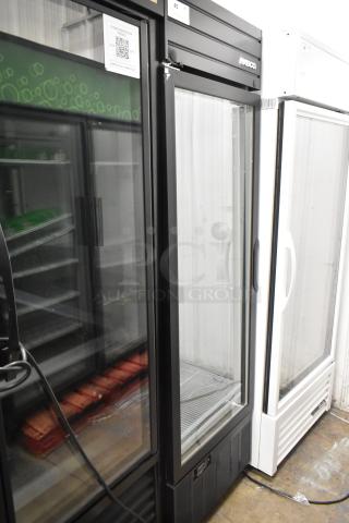 2019 Habco SE18 single door commercial cooler, black, with glass door, 115 volts, 1 phase, excellent condition.