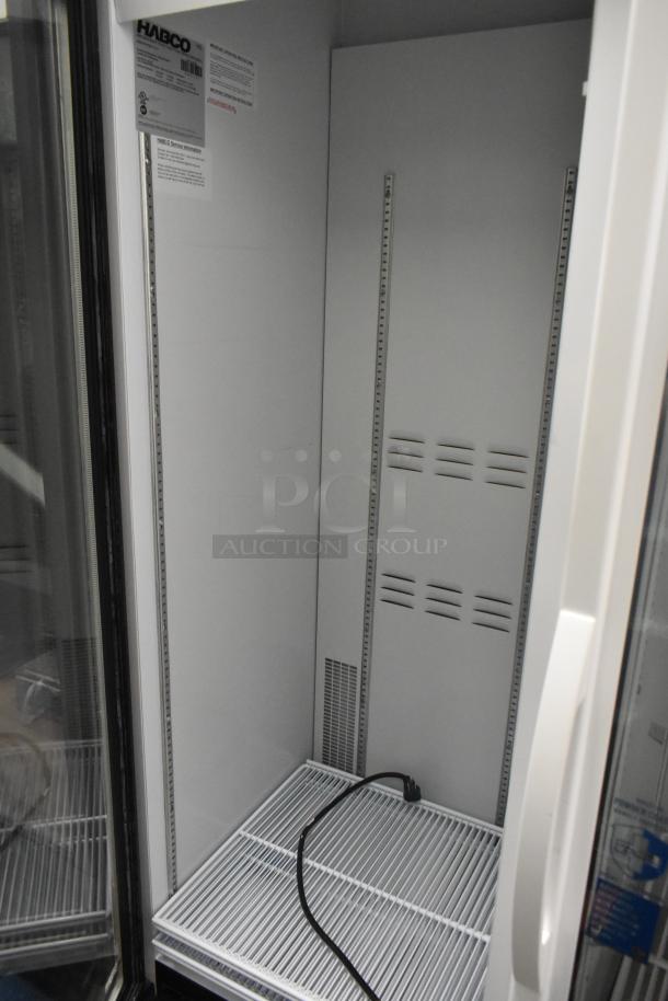 2019 Habco SE18 Single Door Reach-In Cooler, 115V, 1 Phase. Features interior shelving, excellent condition.