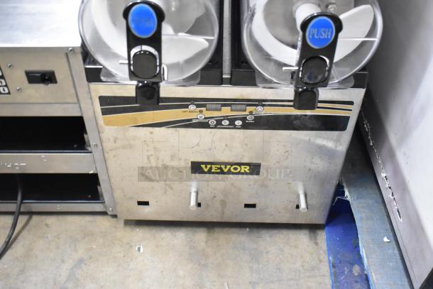 Vevor X-300 Commercial Countertop Slushie Machine, 2 hoppers, 115 volts, used condition, visible Vevor branding and controls.