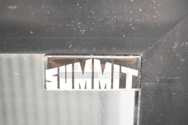 Summit MBH32GL Mini Cooler Merchandiser, black exterior with Summit logo, 115 volts, 1 phase.