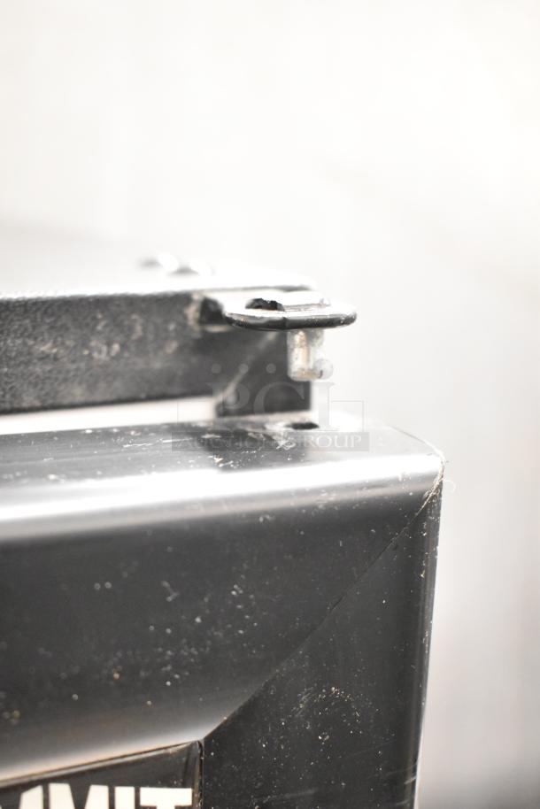 Summit MBH32GL Mini Cooler Merchandiser, 115V, 1 Phase, black exterior, visible scratches, Summit logo visible.