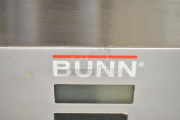 Bunn IMIX-5 Commercial Countertop Cappuccino Machine, visible brand logo, stainless steel, 120-208/240 volts, 1 phase.