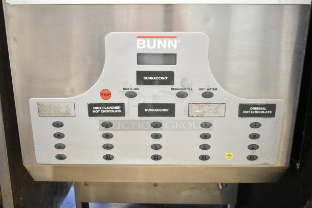 Bunn IMIX-5 commercial cappuccino machine, 120-208/240V, 1 phase, features multiple drink options, wear visible.