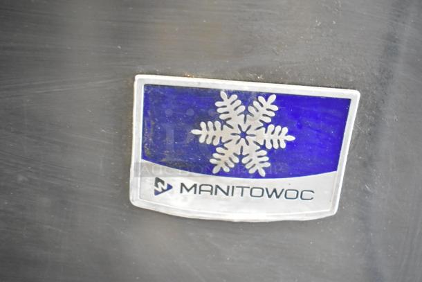2018 Manitowoc UYF0140A ice maker with snowflake logo. Cube-style, 100-200 lbs/day. 115 volts, 1 phase. Good condition.