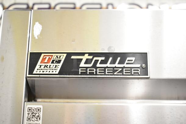 True T-49F 2-door commercial freezer, 115V, 1 Phase. Features manufacturer's label. Stainless steel.