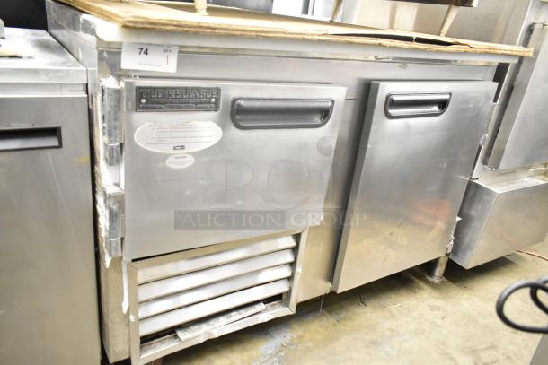 2017 Leader LM48S/C 2 Door Work Top Cooler, 115 Volts, stainless steel, used condition, visible Old Reliable label.