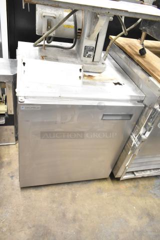 2022 Delfield 406CAP-DHL-DD1 undercounter cooler, single door, stainless steel, 115V, 1 phase, commercial use.