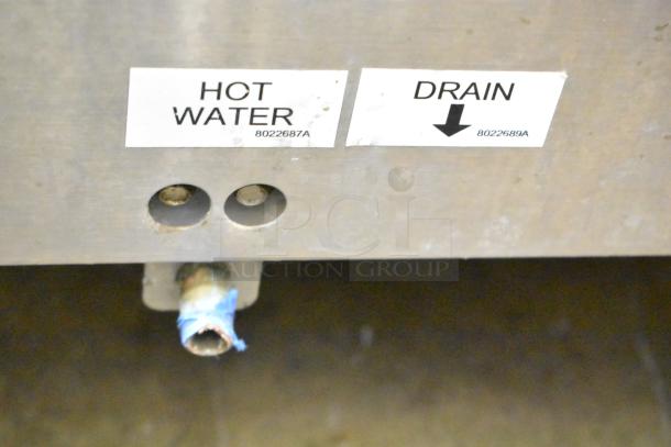 Frymaster GPCSC fryer part, showing hot water and drain labels, indicates functionality for optimal operation.
