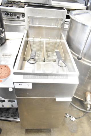 2022 Kutano KUT50FRN50SNG commercial deep fat fryer, stainless steel, natural gas powered, excellent condition, dual baskets.