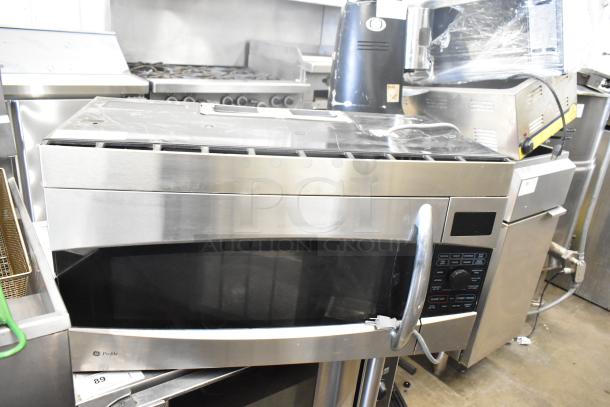 General Electric GE Profile PVM1790SR1SS microwave oven, stainless steel finish, digital keypad, includes plate.