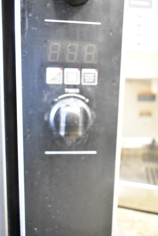 Moffat Turbofan E32D5 digital convection oven control panel, showing buttons and settings. 208 volts, 1 phase.