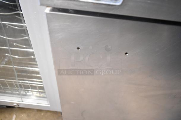 Pitco Frialator 40C deep fryer, stainless steel, natural gas, 105,000 BTU, commercial use, visible rack on the left.