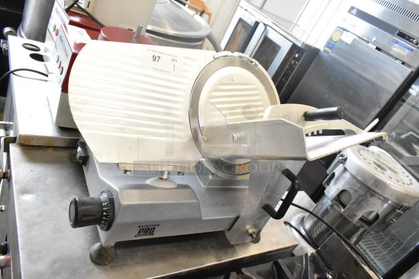 2024 Backyard Pro 551SL112E countertop meat slicer, 115 volts, 1 phase, excellent condition, adjustable thickness knob.