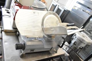 2024 Backyard Pro 551SL112E countertop meat slicer, 115 volts, 1 phase, excellent condition, adjustable thickness knob.
