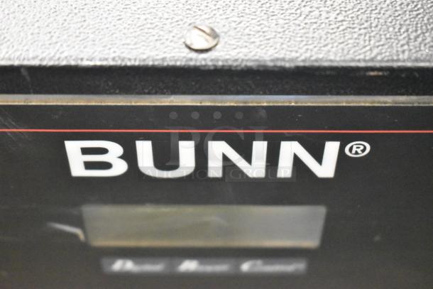 2018 Bunn DUAL TF DBC commercial coffee machine close-up, logo visible. 120/240V, 1 phase, model in good condition.
