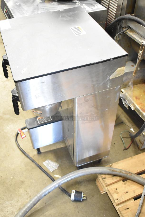 2018 Bunn DUAL TF DBC commercial double coffee machine, stainless steel, 120/240V, used condition, visible wear.