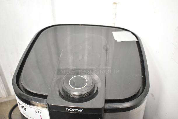Home HME010387N Countertop Air Fryer Oven, 120V. Black finish, visible dial, used condition. Auction tag marked "109".