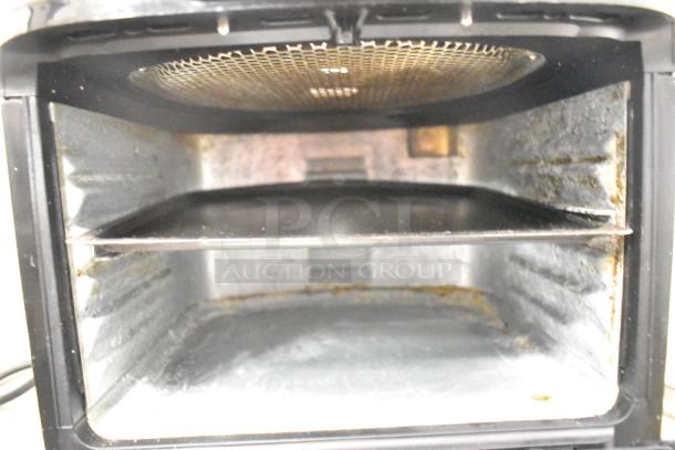 Home HME010387N countertop air fryer oven interior, 120 volts, 1 phase, visible used condition, with removable tray.
