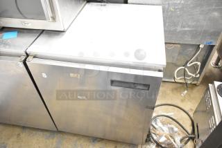 Delfield 406CA-DHL-DD1 undercounter cooler, single door, stainless steel, 115V, 1 phase, minor wear, commercial use.