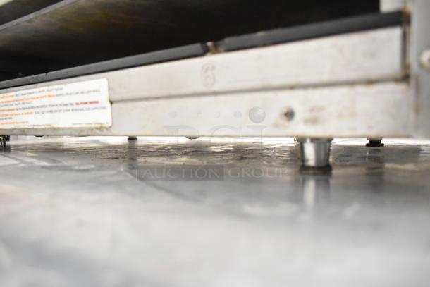 Carter Hoffmann MC212S countertop holding bin, stainless steel, 120V, 1 phase, visible label with operating instructions.