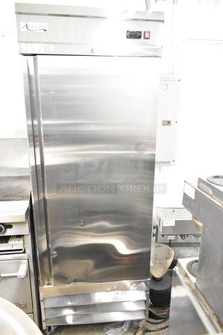 2025 Avantco 178SS1RHC Commercial Single Door Reach-In Cooler, stainless steel, on casters, 115V, 1 Phase.