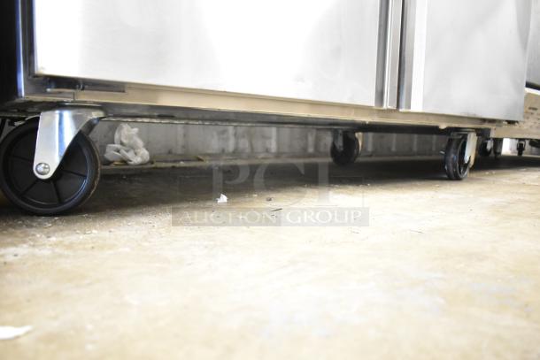 BRAND NEW Scratch & Dent 2022 Kutano JUT 2 4D PT Commercial Prep Table on casters, stainless steel, 115V, 1 Phase.