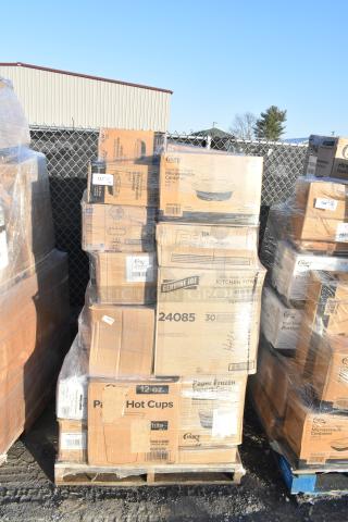 24 BRAND NEW SCRATCH AND DENT! Items Including Hot Cups, Bags, Crinkle Paper, Paper Towels, Anti Fatigue Floor Mat. See Description for Details. 24 Times Your Bid! FEB26-36