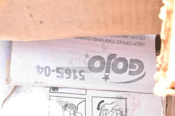 Cardboard box with brand "Golo" label visible, containing 15 new scratch and dent items with shelf liners. ID: 5165-04.