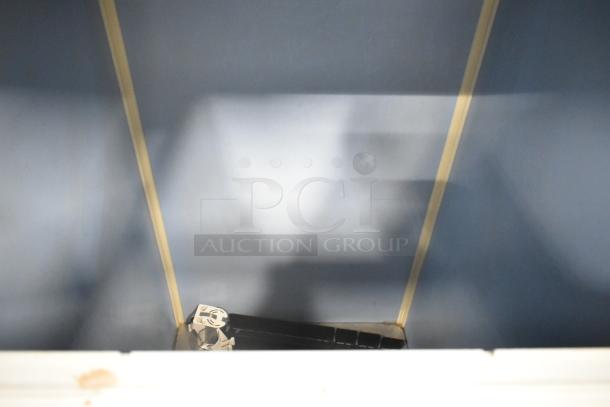 2019 Atosa YR800-AP-261 commercial ice maker on bin; cube style, 230V, 1 phase; inside view, clean condition.