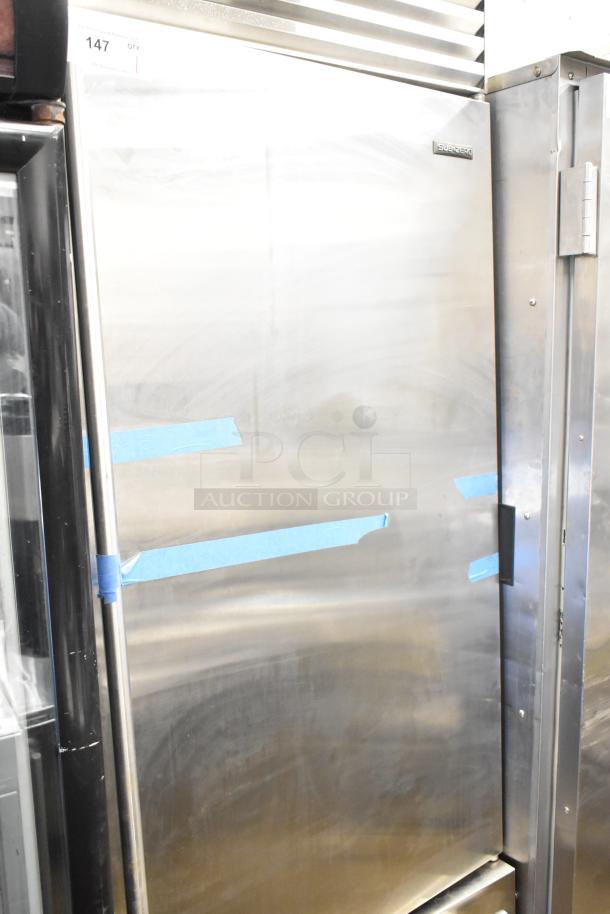 Sub Zero BI-30U/S/TH cooler with freezer drawer, 115V, 1 phase. Stainless steel, visible brand badge, some surface wear.