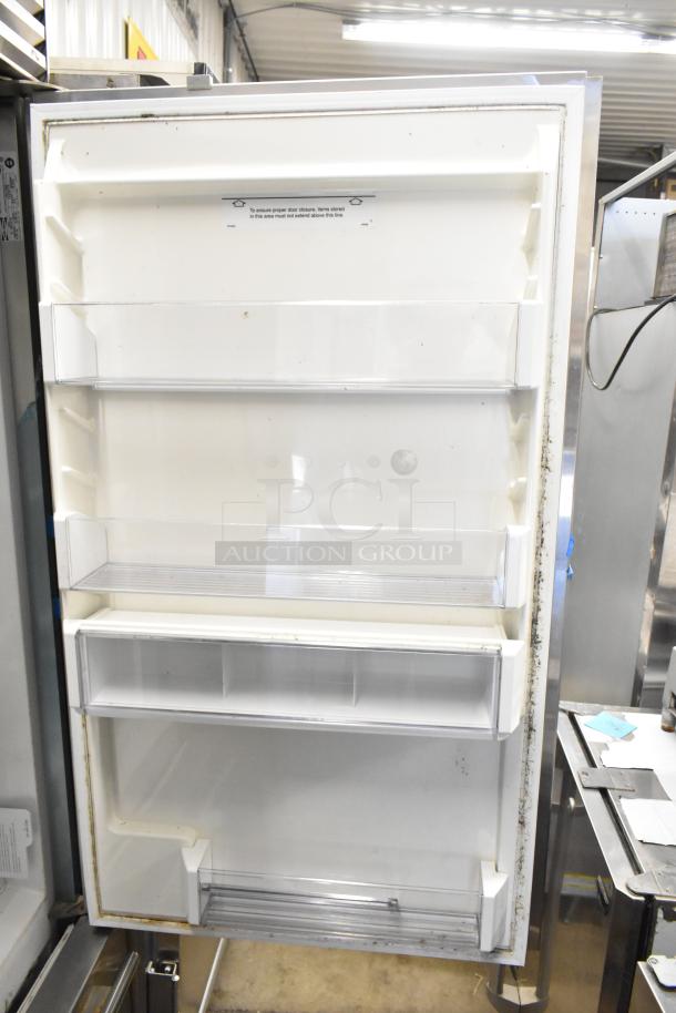 Sub Zero BI-30U/S/TH cooler with freezer drawer open, showing shelves. Needs cleaning. 115V, 1 Phase.