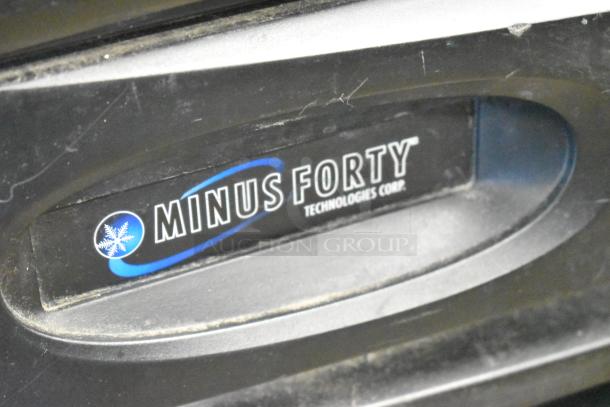 Minus Forty 22-USGF-X1-BBR commercial freezer, single door, 115V, 1-phase, visible brand logo.