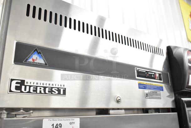 Everest ESR1 Single Door Reach-In Cooler on casters, 115V, 1 Phase, commercial-grade stainless steel.